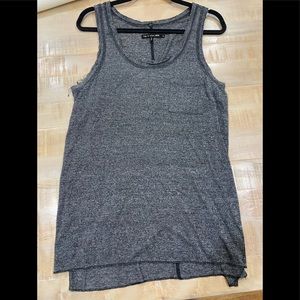 Rag & Bone distressed dark charcoal grey shirt top